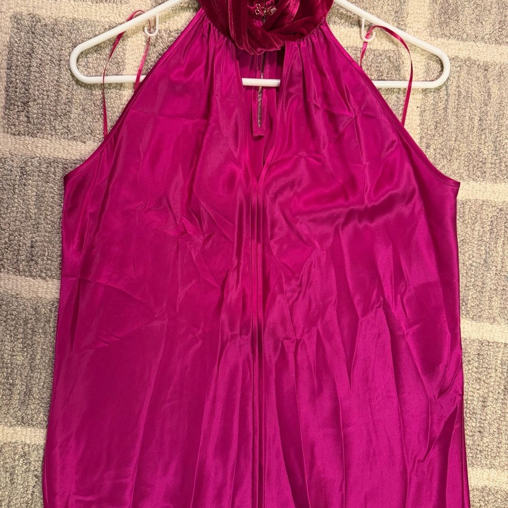 Elie Tahari Fuchsia Halter Satin Camisole collection piece unworn